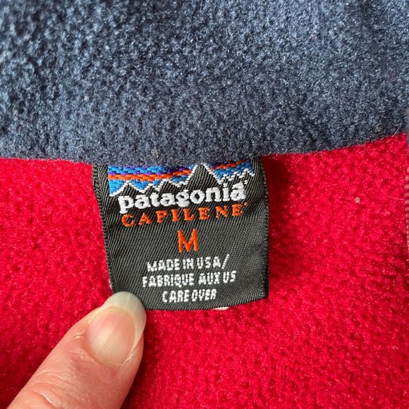 Patagonia Sz M Quarter Zip Red Capilene Fleece - Picture 5 of 6